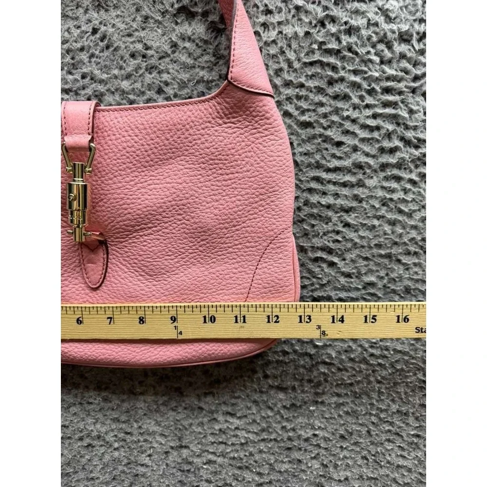 Gucci‎ Women's Pebbled Leather Jackie Small Hobo Medium Shoulder Bag Pink - Picture 11 of 13
